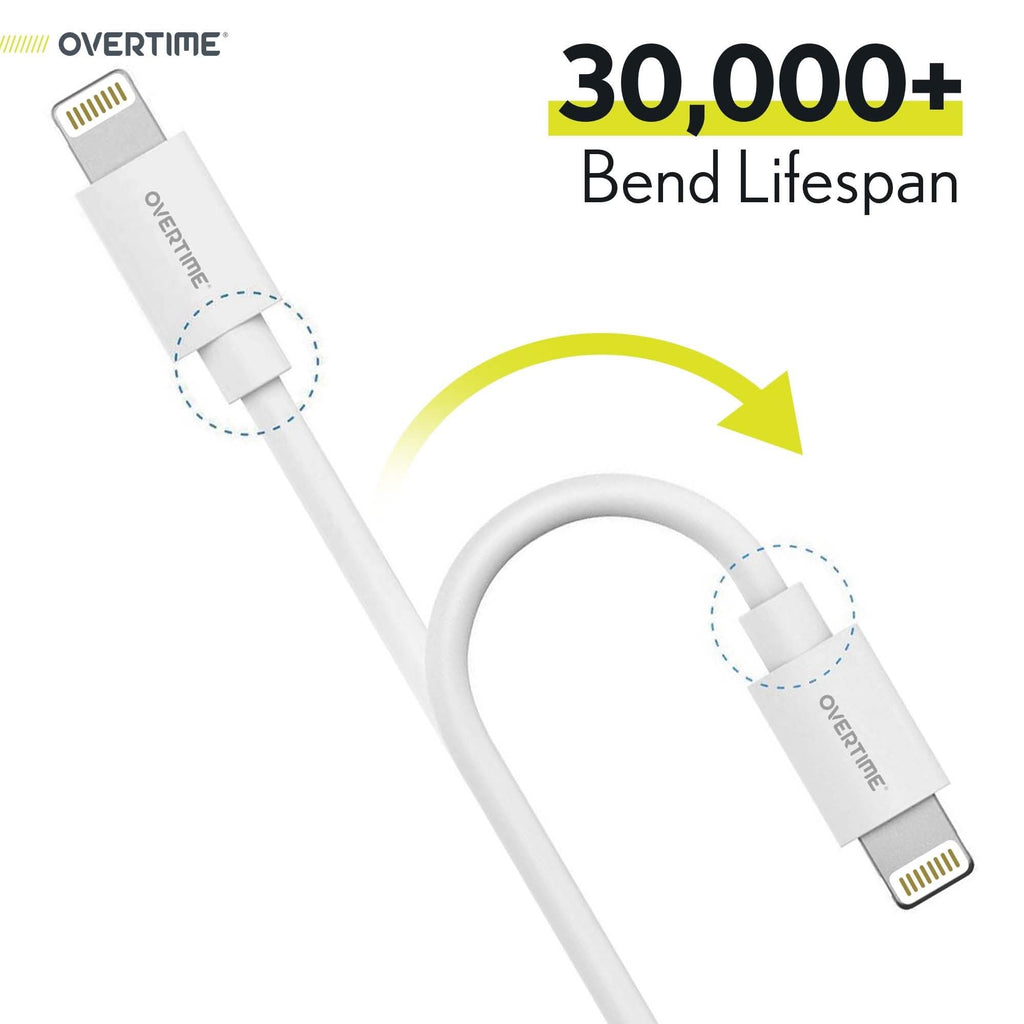 2-Pack: Overtime Apple MFI Certified iPhone Charger Lightning Cable 10 Foot