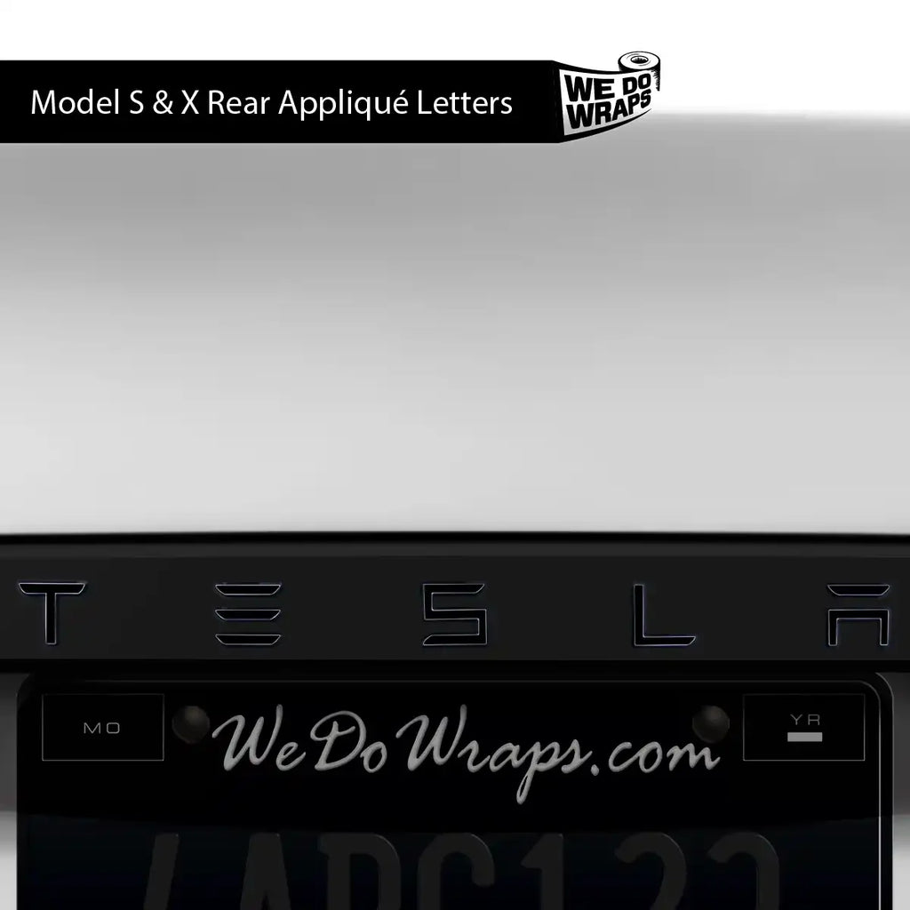 3M Gloss Black Tesla Emblem Decals (Front + Back) | Model S