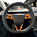3M Gloss Deep Orange Tesla Steering Wheel Trim Decal Kit (3pcs) | Model 3