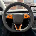 3M Gloss Deep Orange Tesla Steering Wheel Trim Decal Kit (3pcs) | MY 2026+ Refresh