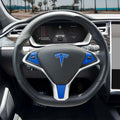3M Gloss Fire Blue Tesla Steering Wheel Wrap | Model X