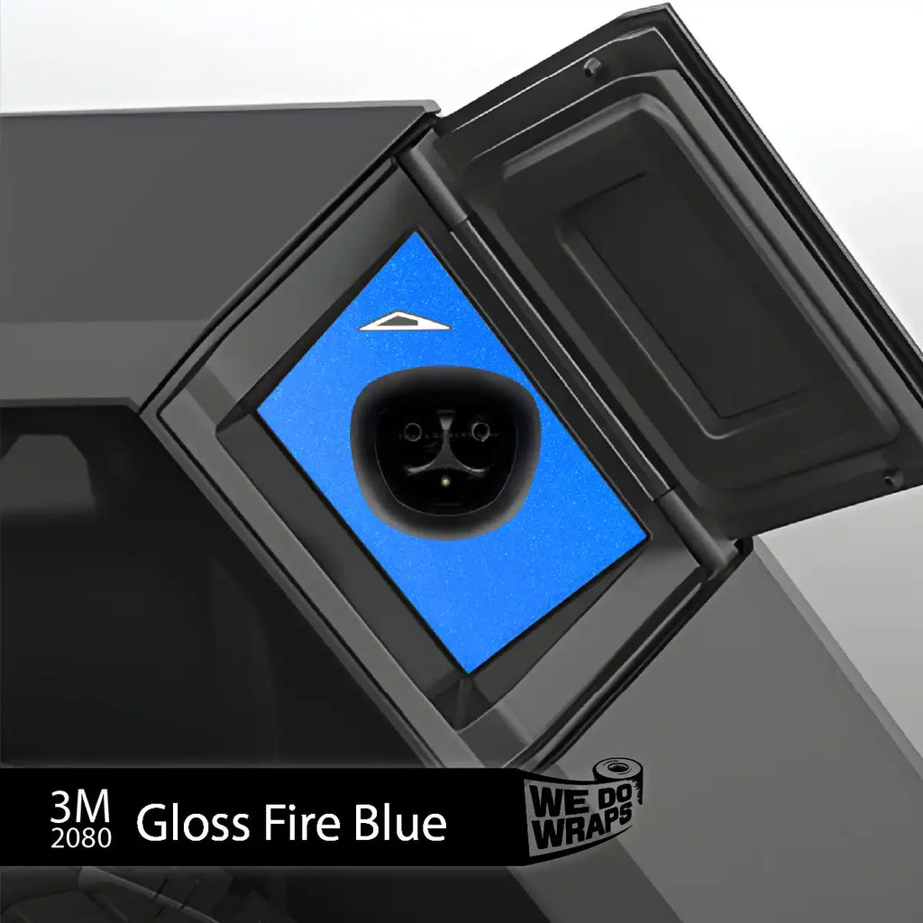 3M Gloss Fire Blue Tesla Charge Port Wrap | Cybertruck