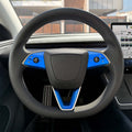 3M Gloss Fire Blue Tesla Steering Wheel Trim Decal Kit (3pcs) | MY 2026+ Refresh