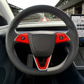 3M Gloss Hot Rod Red Tesla Steering Wheel Trim Decal Kit (3pcs) | Model 3