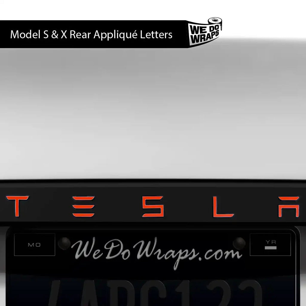 3M Matte Red Tesla Emblem Decals (Front + Back) | Model S