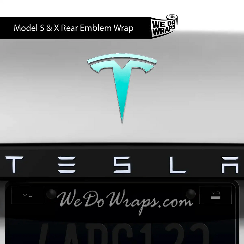 3M Satin Key West Tesla Emblem Decals (Front + Back) | Model X