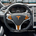 3M Gloss Deep Orange Tesla Steering Wheel Wrap | Model X