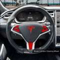 3M Gloss Hot Rod Red Tesla Steering Wheel Wrap | Model X