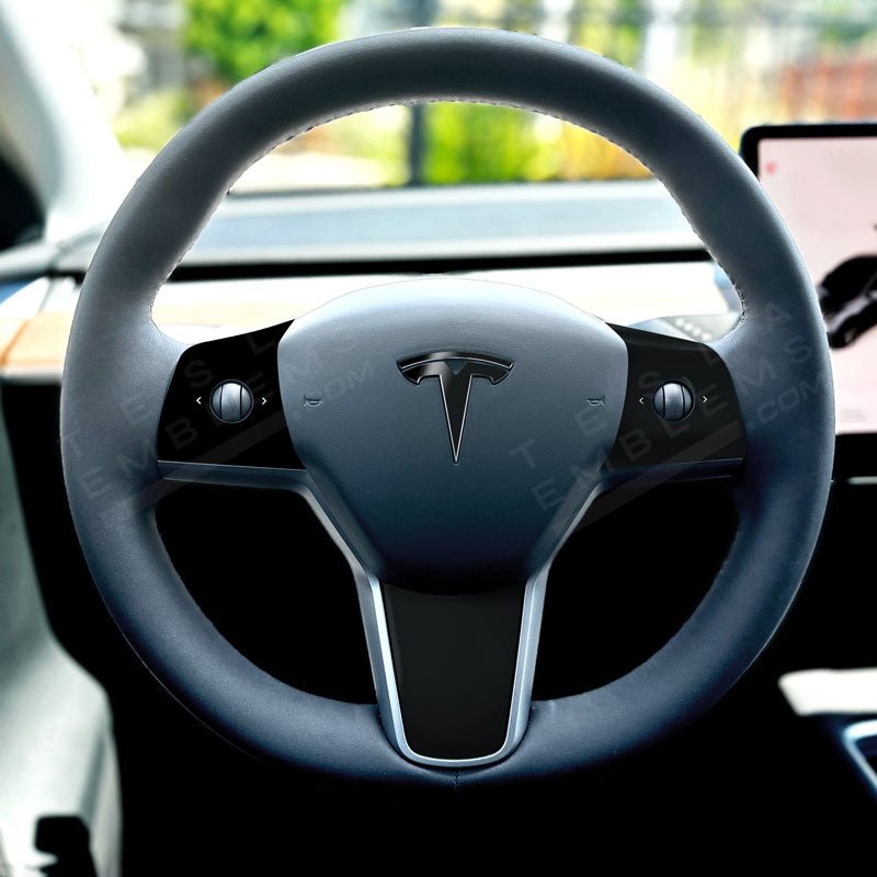 3M Gloss Black Tesla Steering Wheel Wrap | MY 2019-'25