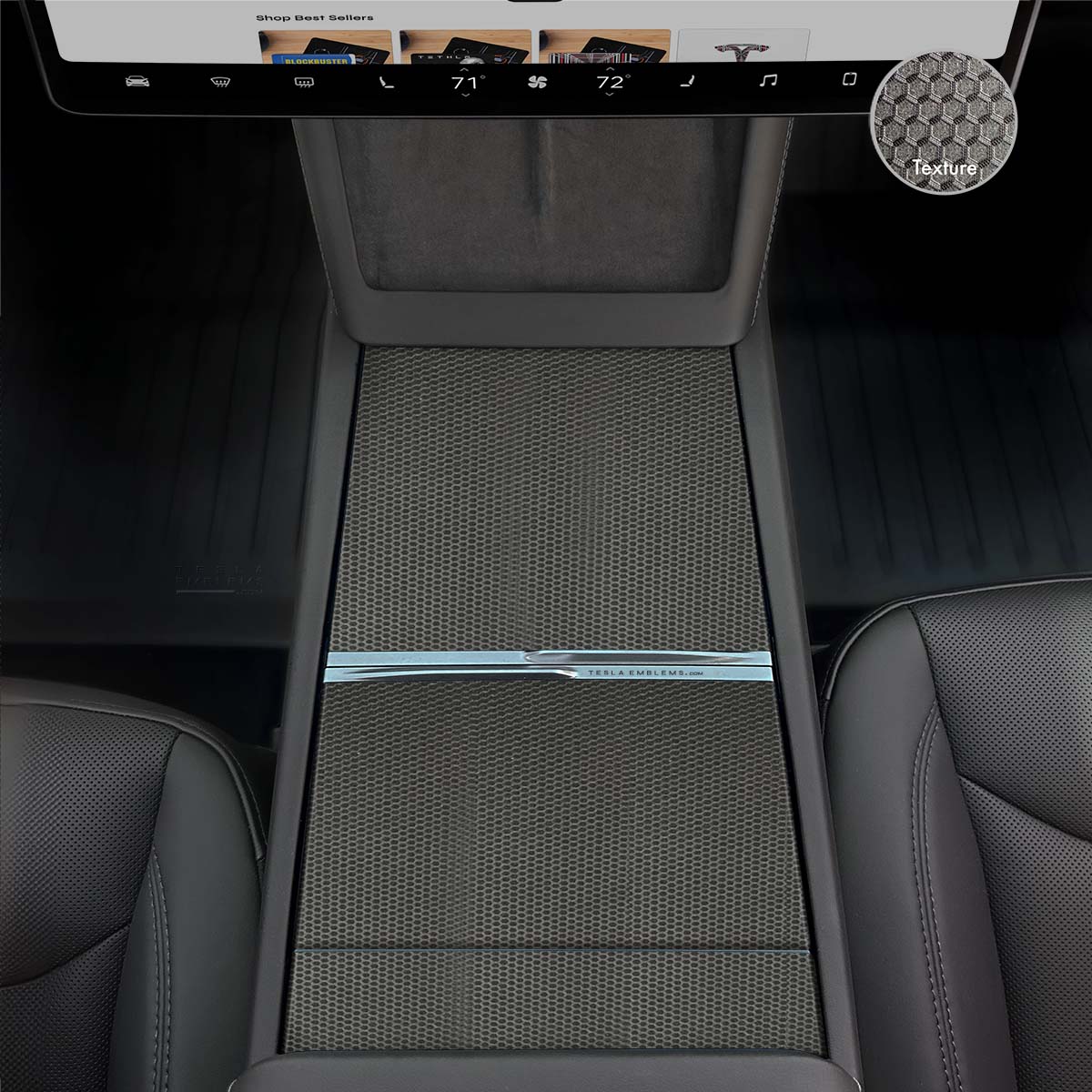 3M Matrix Black | Tesla Center Console Wrap Kit | Model Y 2026