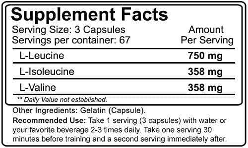 NutraKey BCAA 1500mg, 200 Capsules