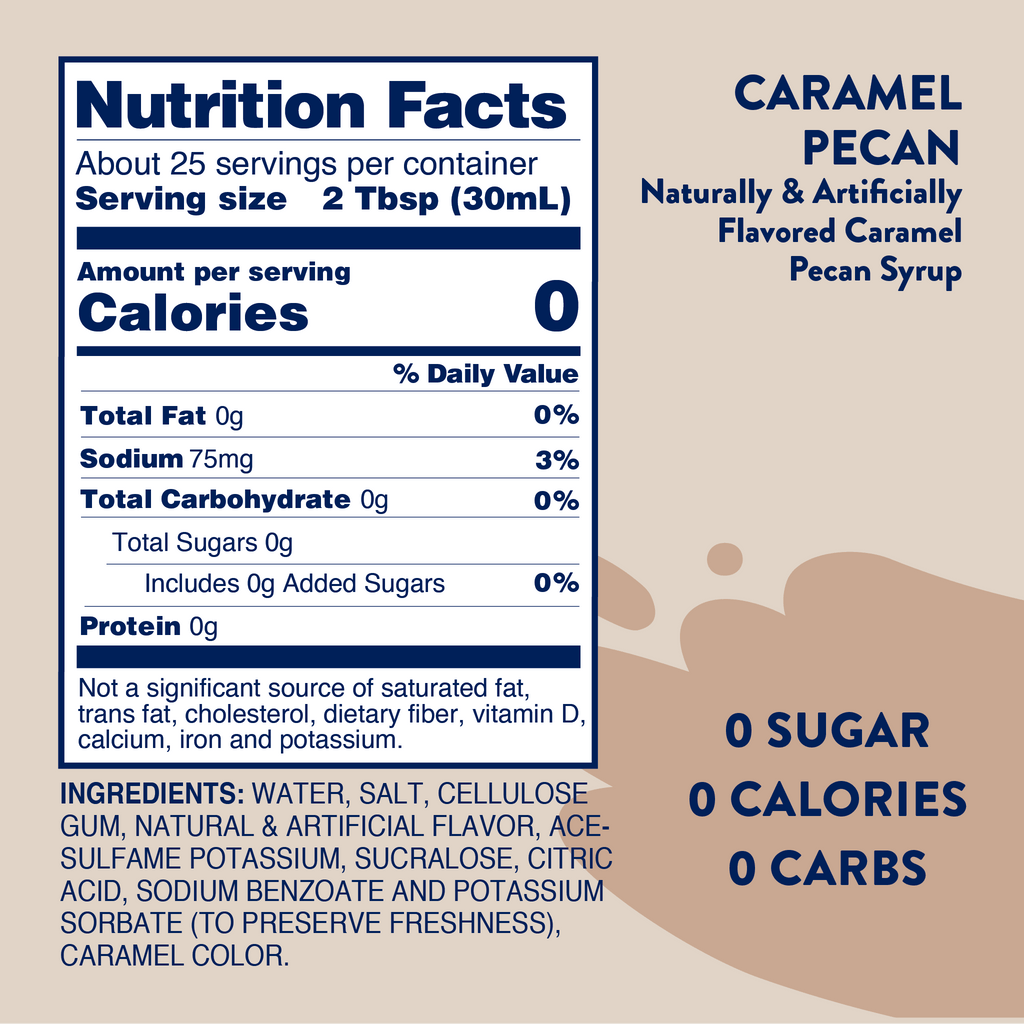 Jordan's Skinny Mixes - Sugar Free Caramel Pecan Syrup