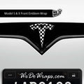 Checkered Tesla Emblem Decals (Front + Back) | Model S