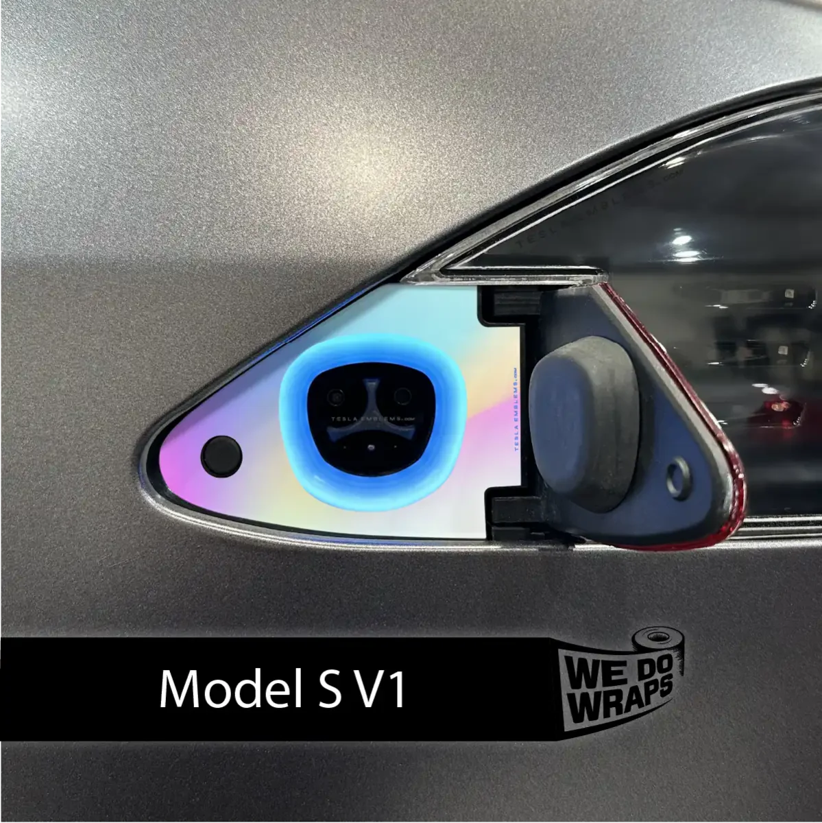 Cotton Candy Gradient Tesla Charge Port Wrap | Model S