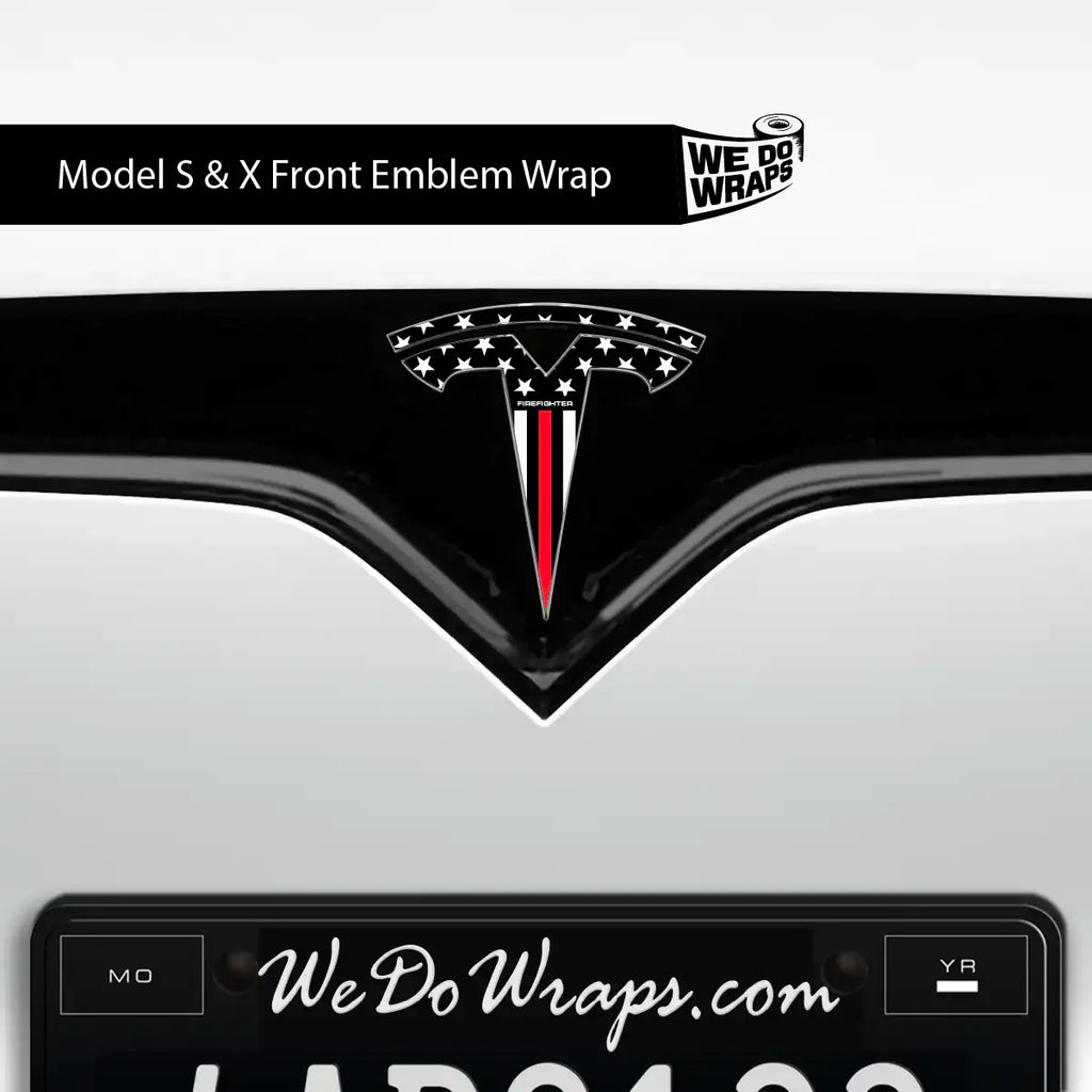 First Responders Firefighter Tesla Emblem Decals (Front + Back) | Model S