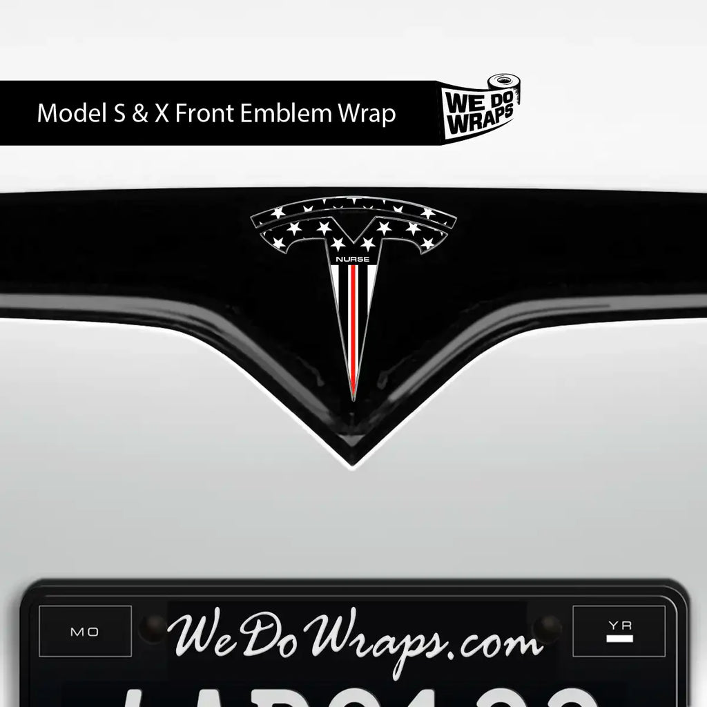 First Responders Nurse Tesla Emblem Decals (Front + Back) | Model S
