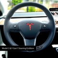 Flower Power Tesla Steering Wheel Emblem Decal | Model Y
