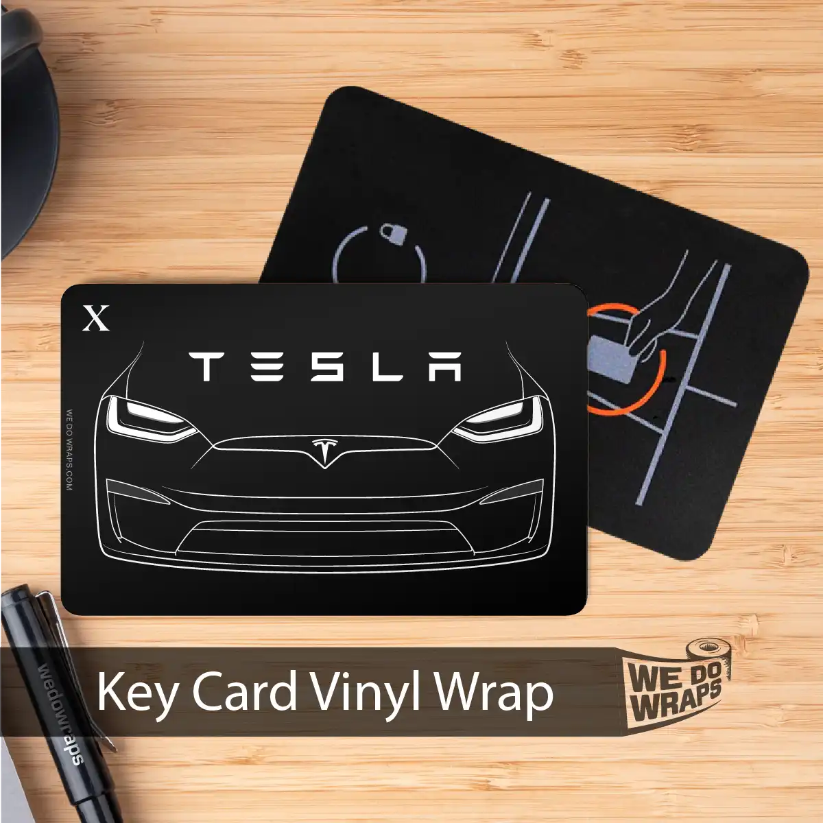 Model X Front Outline | NFC Key Card Wrap