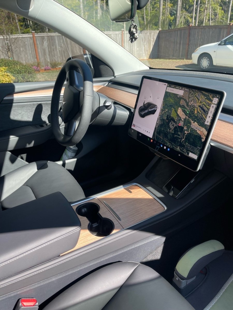 White Ash Stock Tesla Woodgrain | Tesla Center Console Wrap Kit | Model Y ’19-20