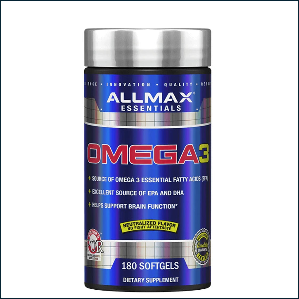 Allmax Omega 3 (Ultra-Pure Cold-Water Fish Oil) 1000mg, 180 Softgels