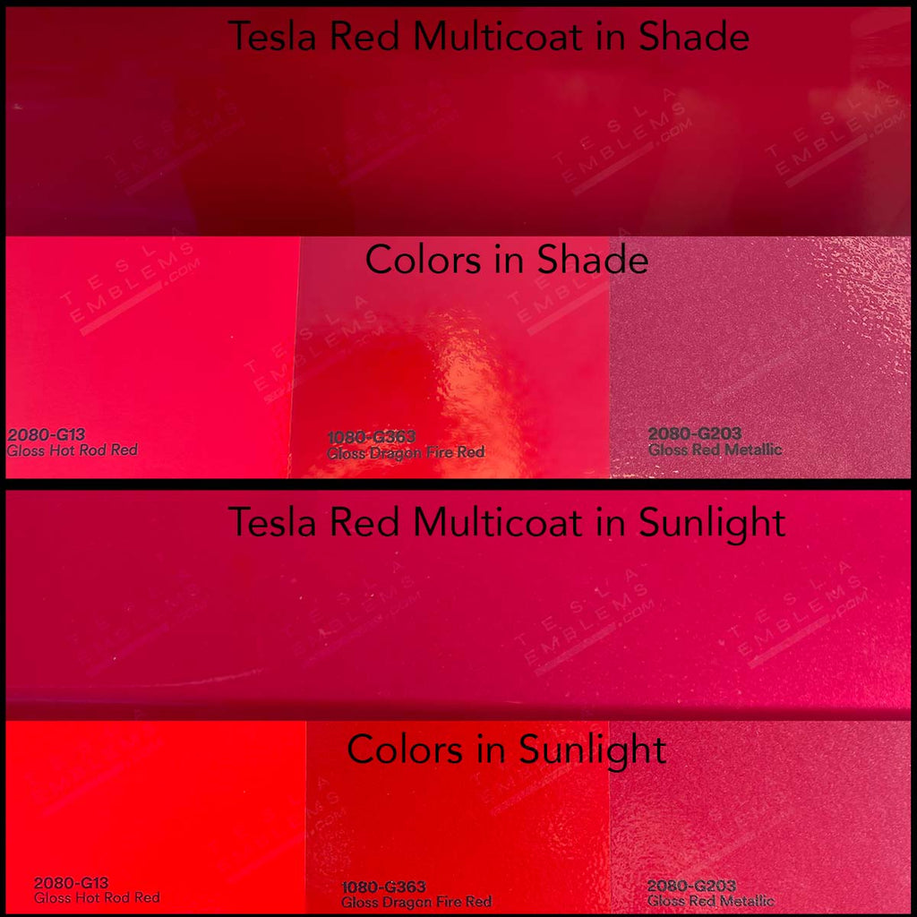 3M Gloss Hot Rod Red Tesla Door Handle Decals (4pcs)