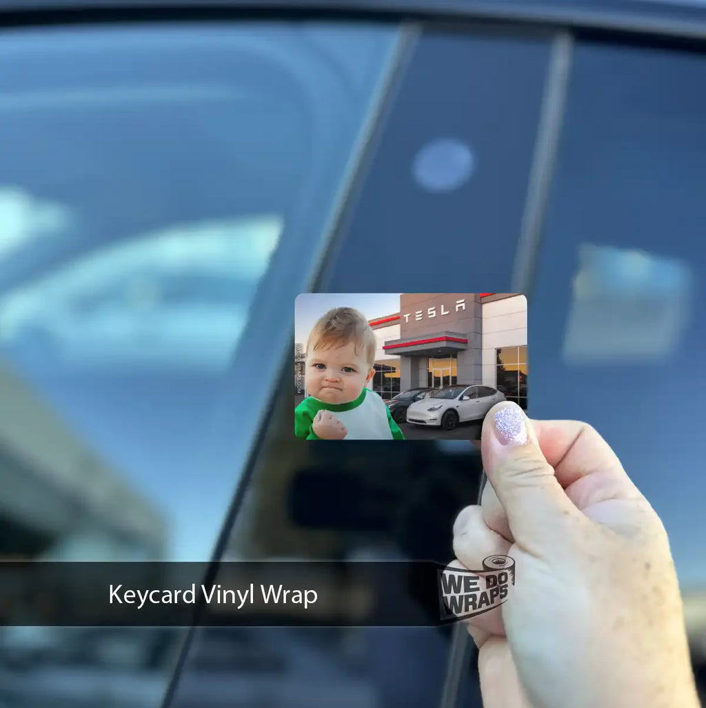 Success Kid At Tesla Meme | NFC Key Card Wrap