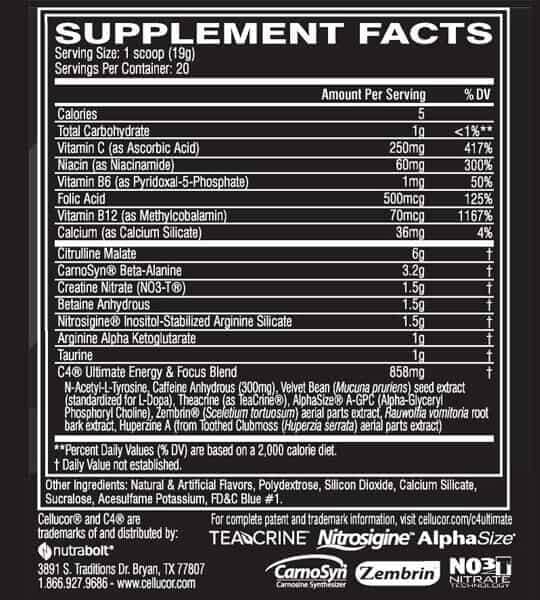 Cellucor C4 Ultimate Pre-Workout, 20 Servings