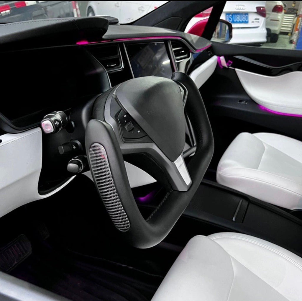 TESERY Custom Yoke Steering Wheel Replacement for Tesla Model X / S 2012-2020
