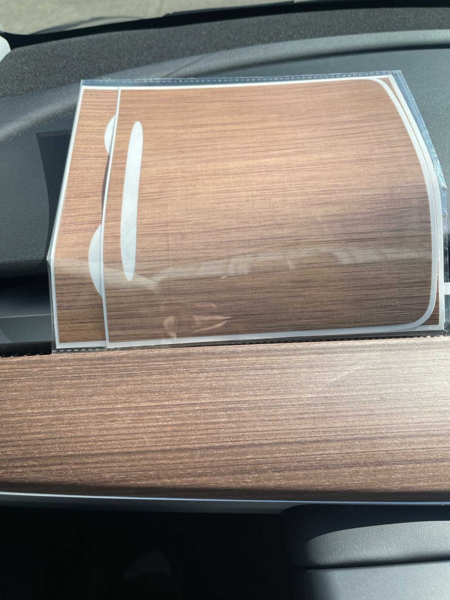 White Ash Stock Tesla Woodgrain | Tesla Center Console Wrap Kit | Model Y '21-25