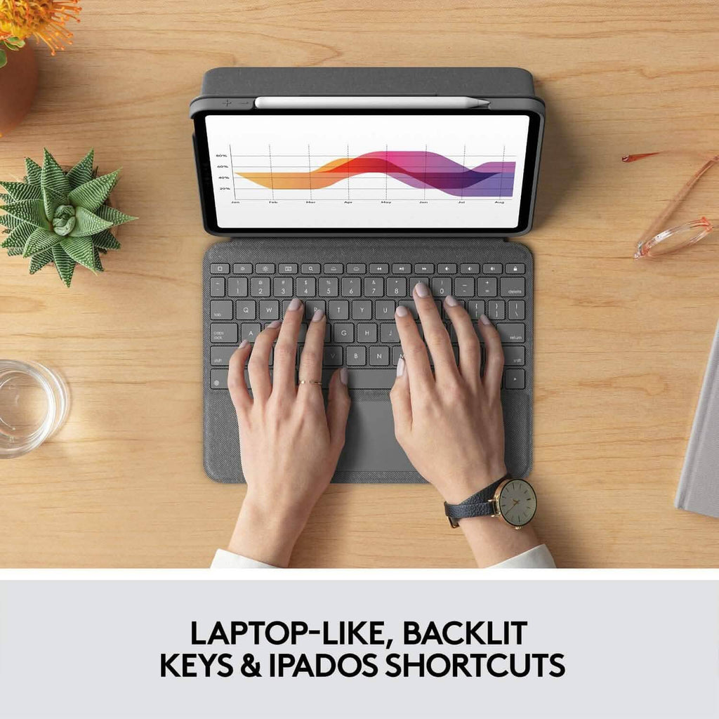 Logitech Folio Touch iPad Keyboard Case with Trackpad and Smart Connector for iPad Air (4th Generation) – Graphite Apple Exclusive
