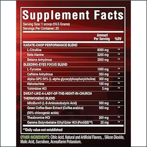 'Merica Labz Red, White and Boom Thermogenic Pre-Workout, 20 Servings