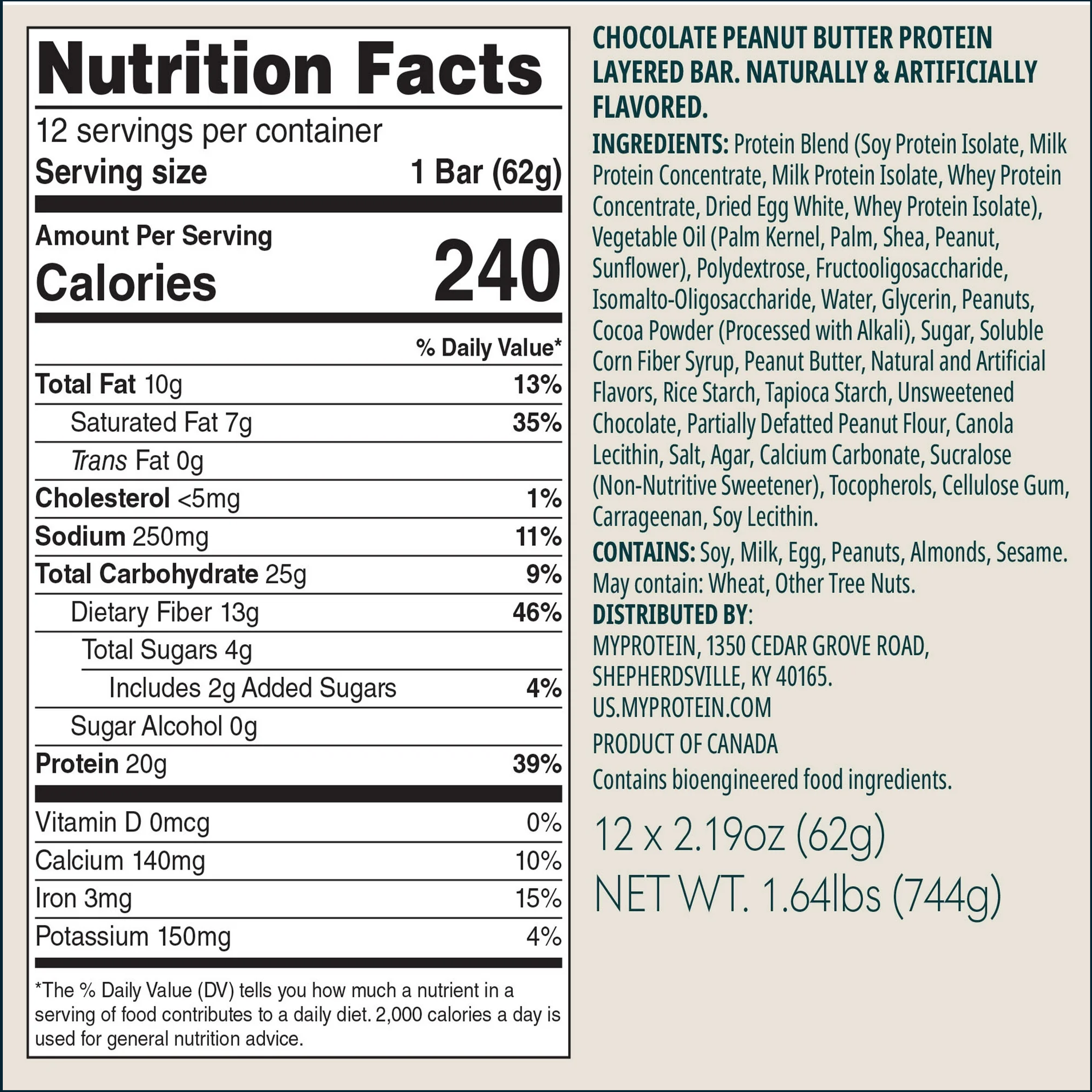 MyProtein Layered Protein Bar, Single