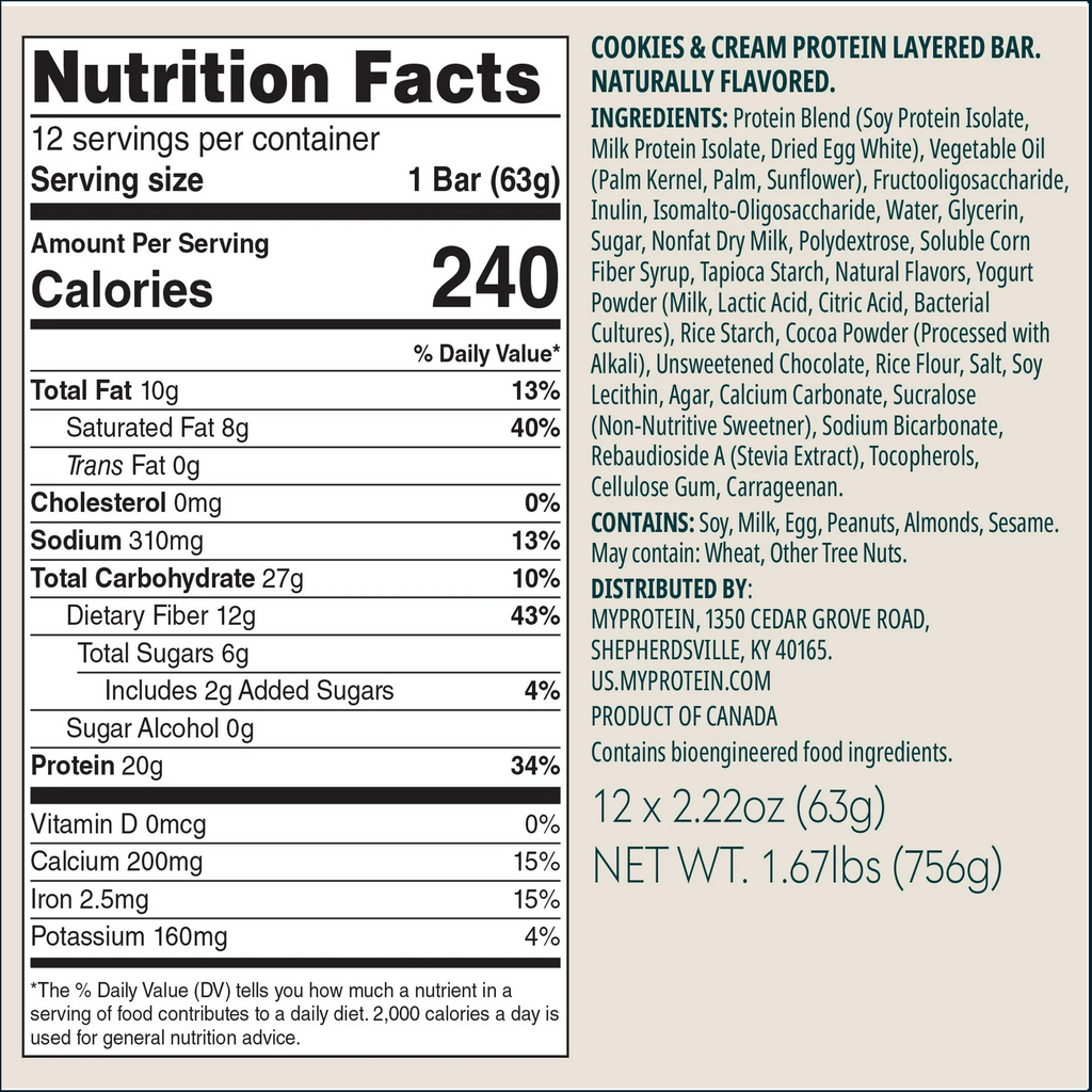 MyProtein Layered Protein Bar, Single