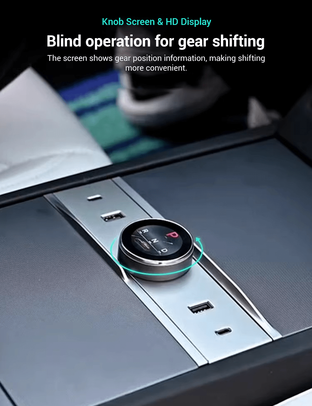 Rotating Gear Shift Knob Dock for Model 3 Highland/Model Y Juniper | Ergonomic Design